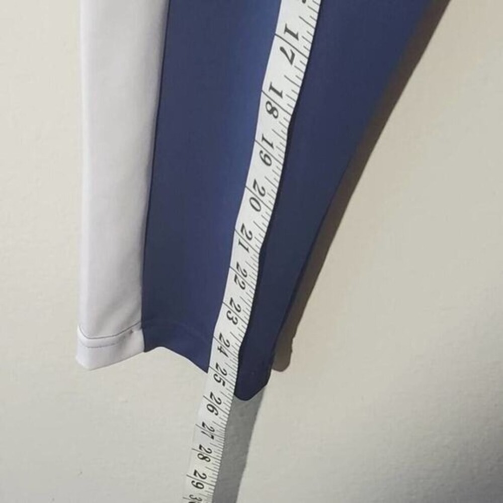 Adidas Womens D2M Colorblock 7/8 Leggings Tech Indigo Pink FM0610 Size L NEW - Picture 5 of 11
